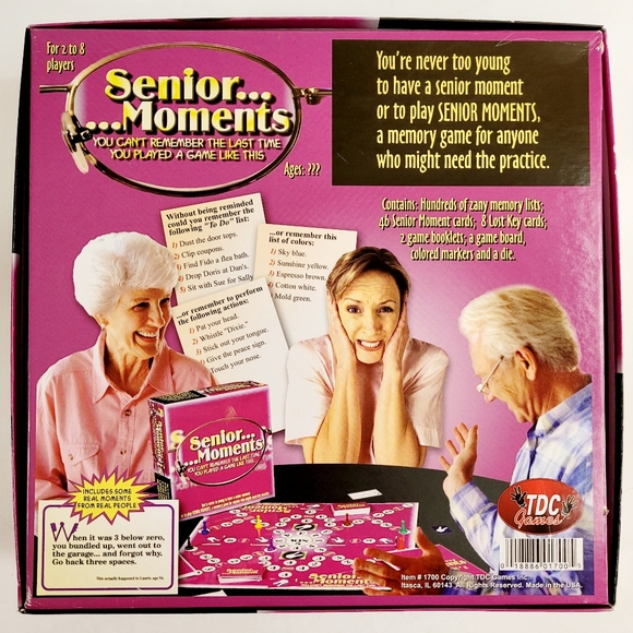 TDC Games Senior Moments Family Board Game 2 to 8 Players - Picture 2 of 5